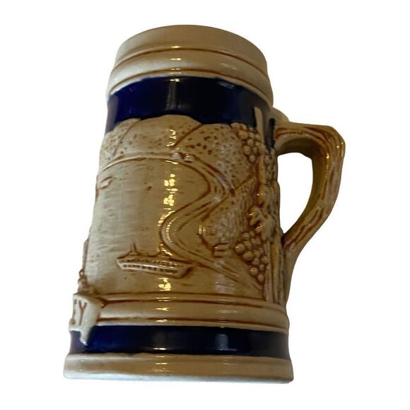 Vtg German Beer Stein LORELEY- 4 3/4” tall-HANDPAINTED No Lid - Picture 7 of 11